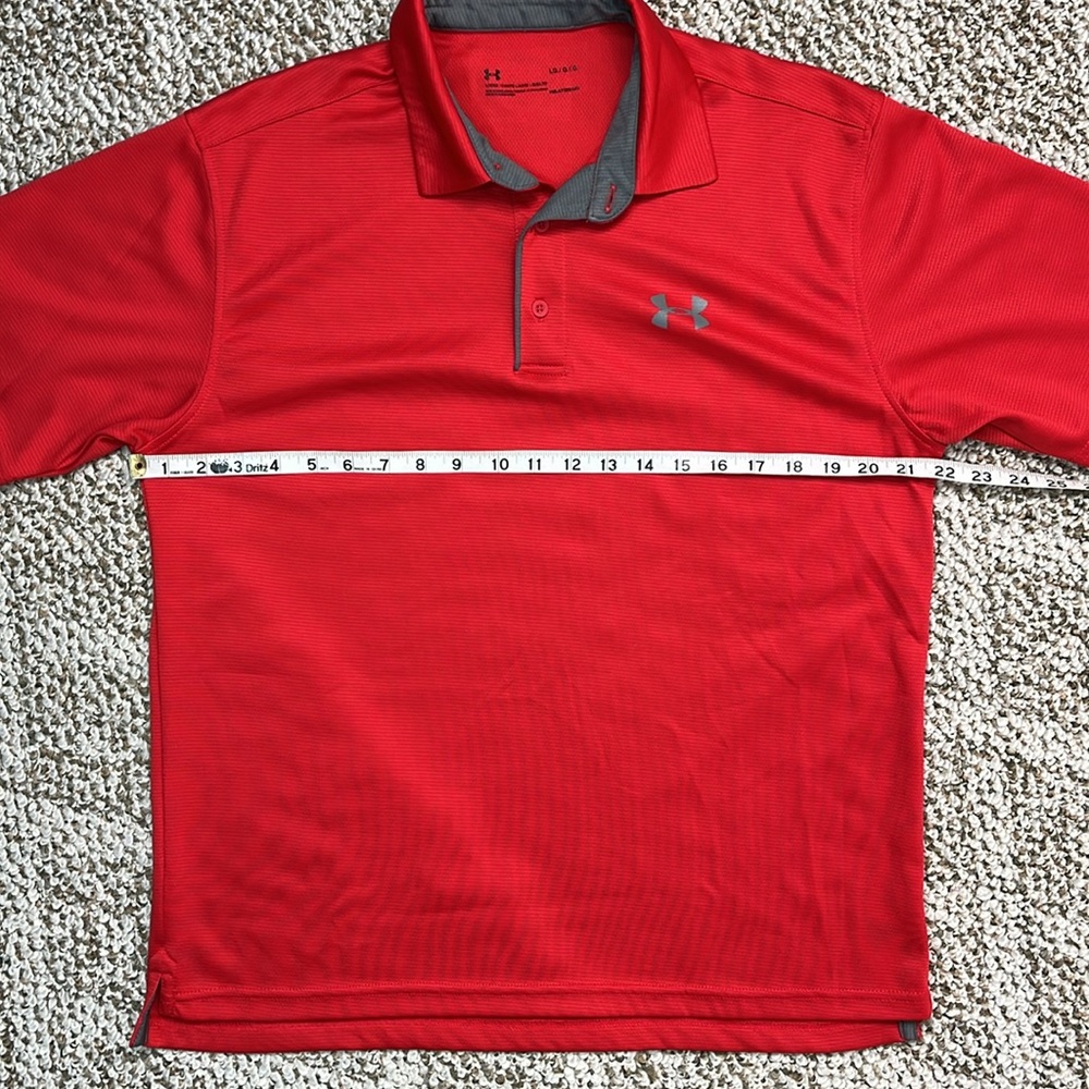 UNDER ARMOUR Mens Tech Performance Short Sleeve Polo Loose fit Heatgear Size LG - Picture 10 of 12